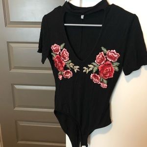 SOLD - Body suit flower detail